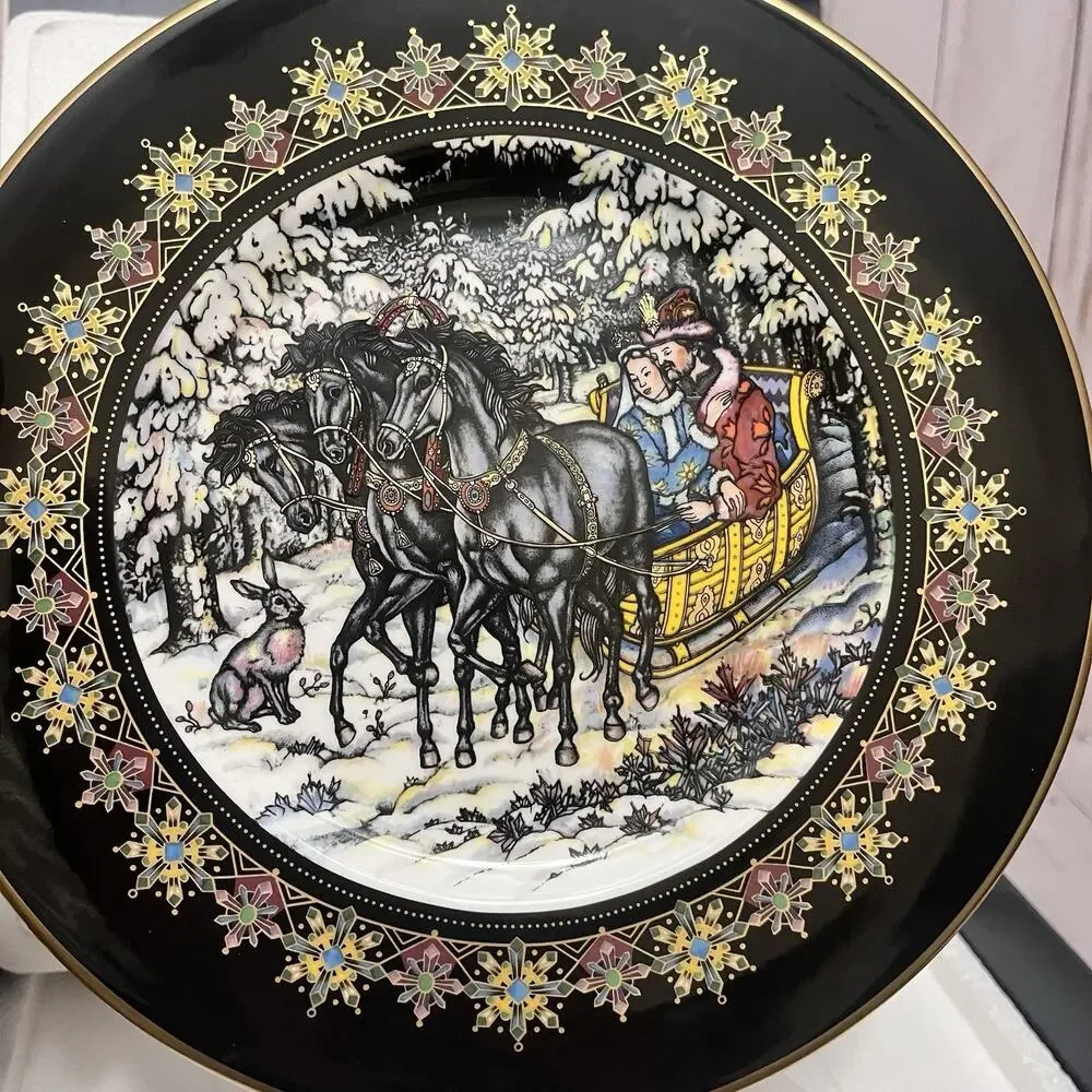 Heinrich Villeroy & Boch Russian Fairy Tale Plate The Hare & The Troika w/box